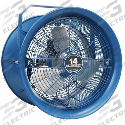 PATTERSON Mounted Fan: 14 in Blade Dia, 115/208 to 230V AC, 1/4 hp Motor HP - High-Velocity Industrial Wall-Mount Fans