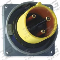 HUBBELL Pin and Sleeve Inlet: Yellow, 125V AC, Single Phase, 60 A, 2 Pole, 3 Wire, IEC Grounding (MPN HBL360B4W). Key specifications — Brand: HUBBELL.