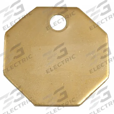 C.H. HANSON Blank Tag: Brass, Brass, 0.04 in Thick, Octagon, 1 1/4 in x 1 1/4 in - General Purpose Blank Valve Tags