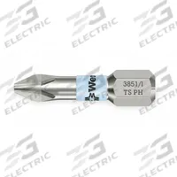 WERA Insert Bit: Insert Bit, Imperial, PH1 Bit Industry Size, #1 Bit Size, Std, 1 in Overall Lg, Hex (MPN 05071010001). Key specifications — attr1119695: WERA; attr1119703: Stainless Steel; attr1119710: Standard; attr1119708: Hex; attr1202404: #1.