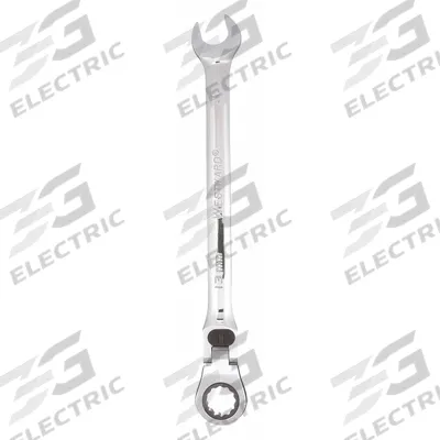 WESTWARD Combination Wrench: Alloy Steel, Chrome, 13 mm Head Size, 8 in Overall Lg - Metric 12-Point Ratcheting Combination Wrenches