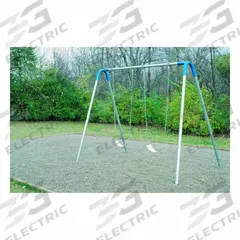 ULTRAPLAY Swing Set: In-Ground Kit, 2 Strap Seats, 24.92 ft Installation Zone Lg, 8 ft Overall Ht (MPN PBP-8-1S-BLU). Key specifications — attr1007487: 5 to 12 yr.
