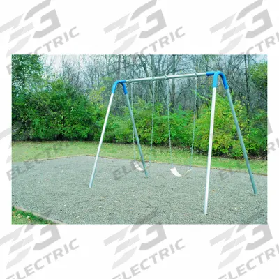 ULTRAPLAY Swing Set: In-Ground Kit, 2 Strap Seats, 24.92 ft Installation Zone Lg - Swing Sets