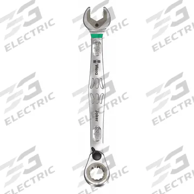 WERA Combination Wrench: Alloy Steel, Nickel Chrome, 1/2 in Head Size, 6 5/8 in Overall Lg - SAE Spline Ratcheting Combination Wrenches