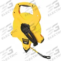 STANLEY Long Tape Measure: Manual, 34-762, SAE/Engineers Scale, 300 ft, 1/8 in, Plastic, Fiberglass. Key specifications — attr939846: 34-762; attr939849: Fiberglass; attr939859: Nonmagnetic Single Hook; attr939850: Double-Sided; attr939855: 1/8 in; attr944023: Hook End; attr940484: STANLEY; attr985224: Plastic.