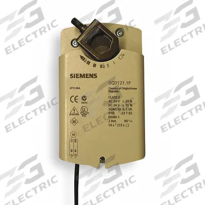 Siemens Actuator: Dampers/Economizers, On/Off, Spring Return, 20 in-lb, 24V AC/DC - Fail-Safe Actuators with Spring Return