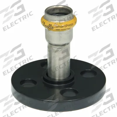 APOLLO Crimp Adapter Fitting: 3/4 in Pipe x 3/4 in Pipe Size, Press-fit x Flange - Gas Stainless Steel Press Pipe Flanges