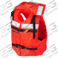 KENT SAFETY Life Jacket: Orange, Type I, 22 lb Buoyancy, SOLAS-Grade Reflective, Universal (MPN 100400-200-004-16). Key specifications — Color: Orange; Brand: KENT SAFETY; Buoyant Material: Foam; Closure: Belt; Style: Life Jacket; For Age Group: Adult; Product Type: Personal Flotation Device; Standards: USCG Approved.