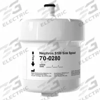 NEPHROS Inline Water Filter: 0.1 micron Micron Rating, Medisulfone, 1/2 in Connection Size, NPSM (MPN 70-0280). Key specifications — Brand: NEPHROS; Compatible Product Type: Medical Equipment; Reduces: Viruses.