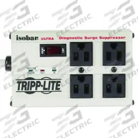 TRIPP LITE Outlet Strip: 4 Outlets, 6 ft Cord Lg, 3,330 J Rated Energy, 12 A Current, UL 1449, Gray (MPN ISOBAR 4 ULTRA). Key specifications — Brand: TRIPP LITE; Mounting Style: Keyhole.