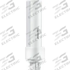 PHILIPS Compact LED Bulb: Type A, 2-Pin (GX23-2), Tube, LED, 4000K, 580 lm Light Output, 5 W Watt (MPN 5PL-C/LED/13H/840/IF5/P/2P 20/1). Key specifications — Brand: PHILIPS; Bulb Designation: 5PL-C/LED/13H/840/IF5/P/2P 20/1; Dimmable: No; Color Temperature: 4000K.
