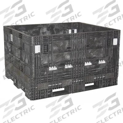 ORBIS Collapsible Bulk Container: 24.5 cu ft, 56 5/8 in x 48 in x 25 5/8 in, Lid Not Included - Collapsible Plastic Bulk Containers
