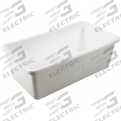 VIKAN Hopper Tub: 500 lb, 48 3/4 in L x 26 1/2 in W x 17 in H, White - Large-Volume Color-Coded Modular Tub Carts