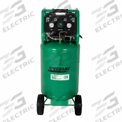 SPEEDAIRE Air Compressor: Quiet, Oil Free, 20 gal, Vertical, 1.8 hp, 4.5 cfm @ 90 psi, 120 VAC, 12 A (MPN 787U80). Key specifications — attr48686: Oil Free; attr48685: 120 VAC; attr48689: 3.3 cfm; attr48678: 12 A; attr48671: SPEEDAIRE; attr124308: Quiet (less than 75 dBA).