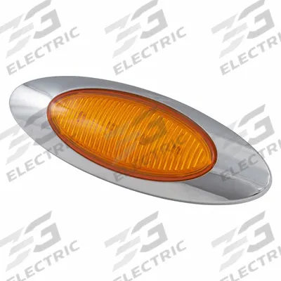 GROTE Clearance Marker Lamp: Clearance Light, LED, Oval, Amber, Screw - Clearance Lights