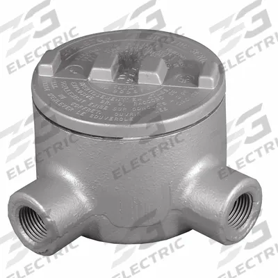 APPLETON ELECTRIC Conduit Outlet Body: Iron, GR, 1 1/2 in Trade Size, L Body - L Round Body - 90° Elbow Type