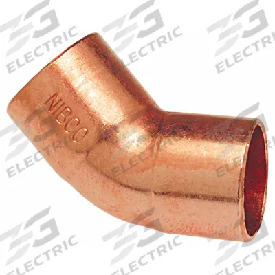 NIBCO Sweat Fitting Elbow: 1/2 in CTS x 1/2 in CTS, Cup x FTG, Wrot Copper (MPN 9042801) - Wrot Copper Tube Fittings