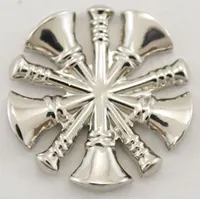 HEROS PRIDE Metal Rank Insignia: Chief Fire Bugles, 3/4 in, Silver, Metal, Clutch Pin, 1 PR (MPN 4448N). Key specifications — attr1074238: Clutch Pin; attr188498: 3/4 in; attr188499: Silver; attr188500: Metal; attr188503: Chief Fire Bugles; attr193746: HEROS PRIDE.