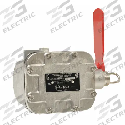 APPLETON ELECTRIC Emergency Cable Pull Switch: AFUX Series, Right Pull Cord - Single-Head Cable-Pull Switches