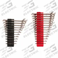 TEKTON Open End Wrench Set: Chromium Molybdenum Steel, Satin, 25 Tools, 30°_60° Opening Angle (Deg.) (MPN WAE93501). Key specifications — attr309745: No; attr309746: Modular Wrench Organizers; attr309754: Satin; attr309753: Chromium Molybdenum Steel; attr324938: TEKTON.