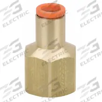 SMC Push-Fit Adapter Fitting: 12 mm OD x 1/4 in Pipe Size, Push-to-Connect x BSPT, Brass, White (MPN KQ2F12-02A). Key specifications — Brand: SMC; Thread Size A: 1/4".