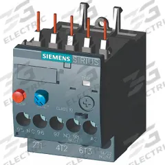 SIEMENS Overload Relay: Thermal Protection, 3 Poles, 1NO/1NC, Frame Size S00, 9 A – 12.5 A (MPN 3RU21161KB0). Key specifications — Brand: SIEMENS; Auxiliary Contact Form: 1NO/1NC; Compatible Contactor Series: SIRIUS; Terminal Connection Type: Screw Terminals; Frame Size: S00; Maximum Voltage Rating: 690V AC; Phase Loss Sensitivity: No; Thermal Units Required: None (Relay Includes Integrated Bimetallic Elements).