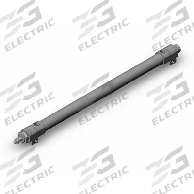 SMC Round Body Cylinder: 32 mm Bore, 500 mm Stroke, Non-Repairable, Aluminum - Double End Mount Cylinders