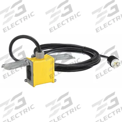 SOUTHWIRE Generator Cord with Pendant Box: 25 ft Lg, 12/4, L14-20P Plug, 4 Outlets - Generator Extension Cords with Outlet Box