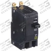 SQUARE D Miniature Circuit Breaker: 100 A, 120/240V AC, Single Phase, 10kA at 120/240V AC, 2 Poles (MPN QOB2100H). Key specifications — Phase: Single; Amps: 100 A; AC Voltage Rating: 120/240V AC; Max. AIR Rating: 10kA at 120/240V AC; For Use With: Square D NQOD Panelboards; Brand: SQUARE D.