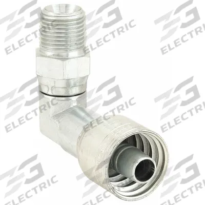 AEROQUIP Hydraulic Crimp Fitting: Steel x Steel, 90° Elbow, -6 For Hose Dash Size - Aeroquip Crimp Hydraulic Hose Fittings with NPTF Connection