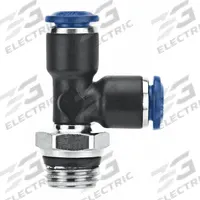 AIGNEP USA Push-Fit Tee Fitting: 5/32 in OD x 5/16 in Pipe x 5/32 in OD Size, Nylon, Black (MPN 85222-53-32). Key specifications — Brand: AIGNEP USA; Thread Size A: #10-32.