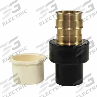 UPONOR Barbed Fitting Adapter: 2 in ID x 2 in Pipe Size, Barbed, Brass - Expansion Brass Barbed Tube Fittings