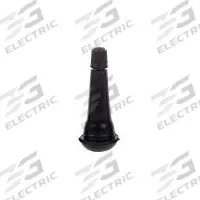 HALTEC Tire Valve: Tire Valve, Snap-In, 180° Valve Stem Angle, L-Shape, Std Bore Valve Size, Black (MPN TV-425-25). Key specifications — Valve Type: Snap-In; Thread Size: 0.305-32; Valve Shape: L-Shape; Color: Black; Product Type: Tire Valve; Compatible Vehicle Type: Automobiles; Material: Rubber; Brand: HALTEC.