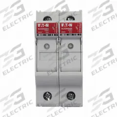 BUSSMANN Fuse Block: Finger-Safe, 2 Pole, 600 V AC, DIN Rail Mounting, Box Lug Termination (MPN CHM2DIU). Key specifications — Brand: BUSSMANN.