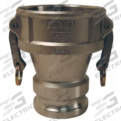 DIXON VALVE & COUPLING Cam and Groove Adapter: 125 psi Max. Working Pressure @ 70 F, 6 9/32 in Overall Lg - Type DA Stainless Steel Cam & Groove Fittings