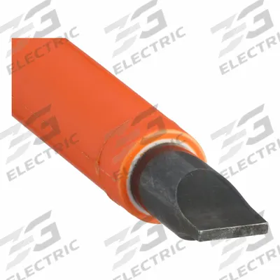 KLEIN TOOLS Insulated Slotted Screwdriver: Induction Hardened Steel, 1/4 in Tip Size - Insulated Slotted Screwdrivers
