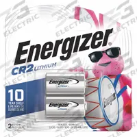 ENERGIZER Battery: CR2 Battery Size, Lithium, 800 mAh Capacity, 3V DC, 2 PK (MPN EL1CR2BP2). Key specifications — Battery Chemistry: Lithium; Brand: ENERGIZER.