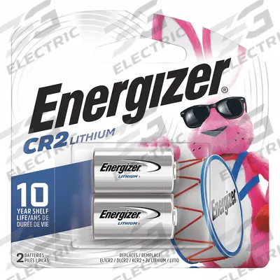 ENERGIZER Battery: CR2 Battery Size, Lithium, 800 mAh Capacity, 3V DC