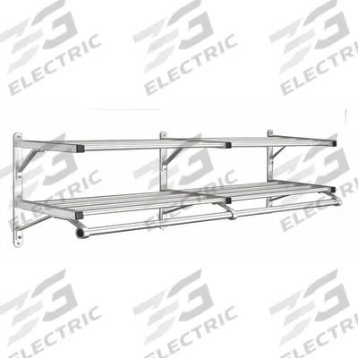 GLARO Wall-Mount Garment Rod: Rod Design (No ) Hooks, 18 1/2 in Overall Ht, 72 in Overall Wd - Wall-Mount Coat Hooks