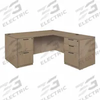 REGENCY Desk: Particle Board, Oak, 2 Pedestals, 5 Drawers, 66 in Overall Wd, 29 in Overall Ht (MPN LLDFP6630NO). Key specifications — Desktop Material: Particle Board; Includes Modesty Panel: Yes; Pedestal Location: Double Pedestal; Kit Product Type: Double Pedestal Desk; Desktop Color: Oak; Brand: REGENCY; Frame Color: Noble Oak; Frame Material: Particle Board.