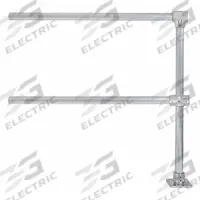 HOLLAENDER Handrail Extension: Toe Board Not Included, 5 in x 5 in, Floor Mounted Rail Mounting (MPN 50330). Key specifications — Product Type: Handrail Extension; Brand: HOLLAENDER; Color: Silver; Handrail Shape: Round; Material: Aluminum; Number of Rail Levels: 2; Rail Mounting Style: Floor Mounted.