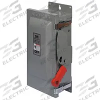 SIEMENS Safety Switch: Fusible, 100 A, Three Phase, 600V AC, Galvanized Steel, Indoor (MPN HF363N). Key specifications — Brand: SIEMENS.