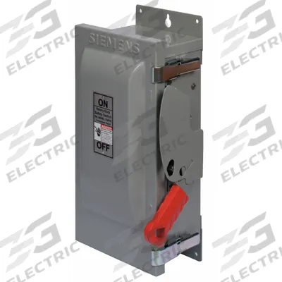 Siemens Safety Switch: Fusible, 100 A, Three Phase, 600V AC, Galvanized Steel - Fusible Safety Switches