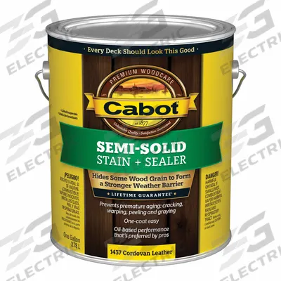 CABOT Wood Stain and Sealer: Exterior, Oil, 1 gal Container Size, Wood, Flat - Combination Wood Stain & Sealers