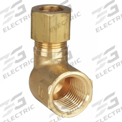PARKER Compression Fitting Elbow: 1/2 in OD x 1/2 in Pipe Fitting Size, Compression x FNPTF - Standard Sleeve Brass Compression Fittings