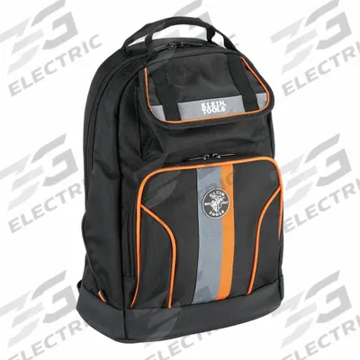 KLEIN TOOLS Tool Backpack: 14 1/2 in W 7 3/8 in D 17 1/2 in H, Polyester, Black - Polyester Tool Backpacks