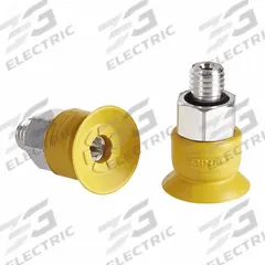 SCHMALZ Vacuum Pad Assembly: M5, 11.2 mm Pad Dia, NBR-ESD, 55 A, Yellow, 13.4 mm Pad Ht (MPN 10.01.01.14159). Key specifications — attr1019168: 55 A; attr1019165: 10.01.01.14159; attr1019167: SCHMALZ; attr1019180: Yellow.