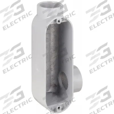 RACO Conduit Outlet Body: Aluminum, 1 1/4 in Trade Size, LR Body, 30.8 cu in Body Capacity - LR - 90° Elbow Type