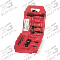 MILWAUKEE Contractor Self Feed Drill Bit Set: Hex, 6 5/8 in Overall Lg, Steel, 7 Drill Bits (MPN 49-22-0130). Key specifications — attr255730: (1) 5-1/2 in One-Piece Shank and Coupling; attr325817: Contractor Self Feed Drill Bit Set; attr277224: MILWAUKEE.