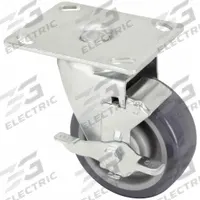 APPROVED VENDOR Plate Caster: Swivel, Side Brake, Polyurethane, 4 in Wheel Dia, 2 in Wheel Wd, Slot (MPN P13S-UP040D-14-SB). Key specifications — Wheel Bearing Type: Delrin; Wheel/Tread Color: Gray; Brand: APPROVED VENDOR; Caster Type: Swivel with Brake.